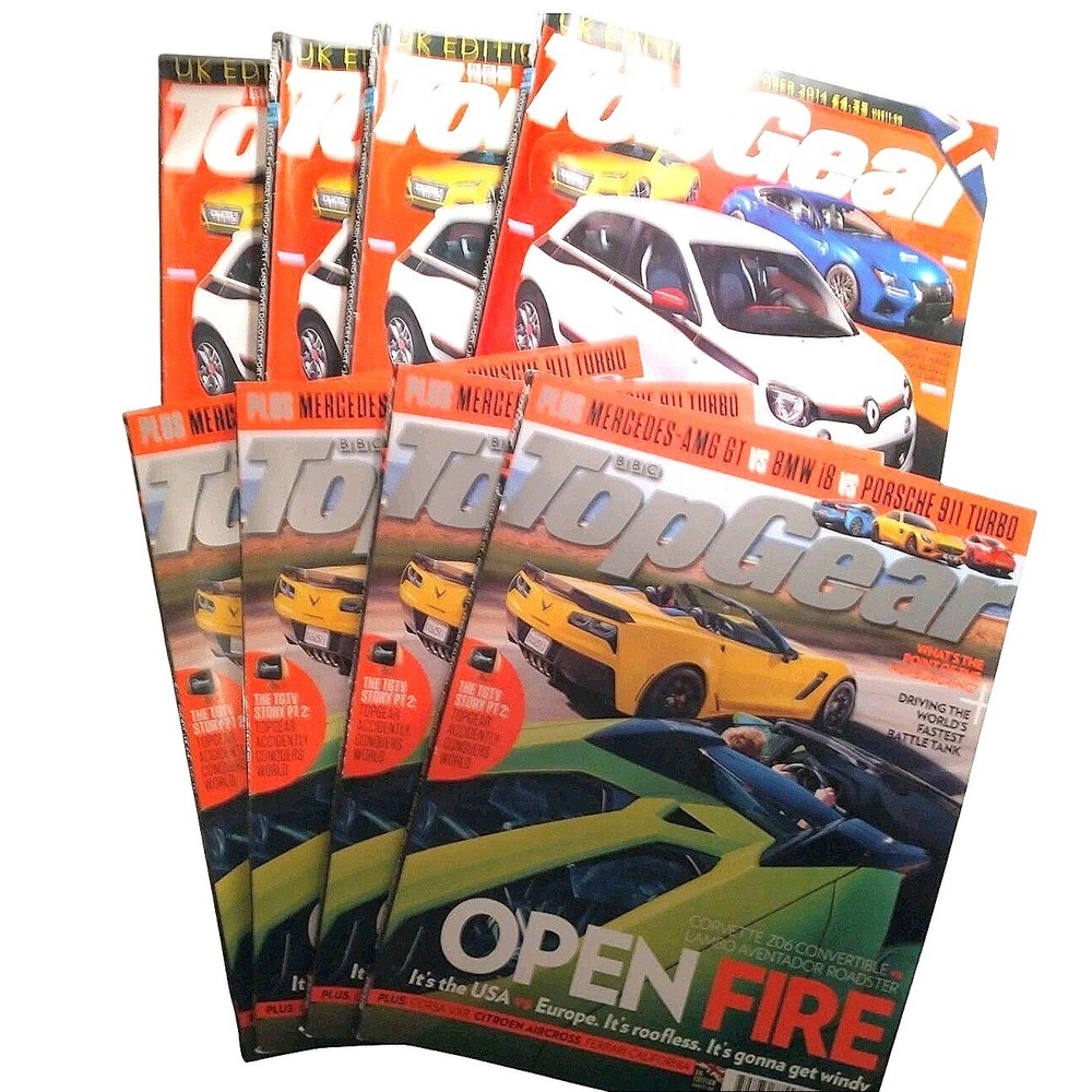 BBC Top Gear Magazine UK Edition Lot of 8 Issues 2014 Corvette Lamborghini UK